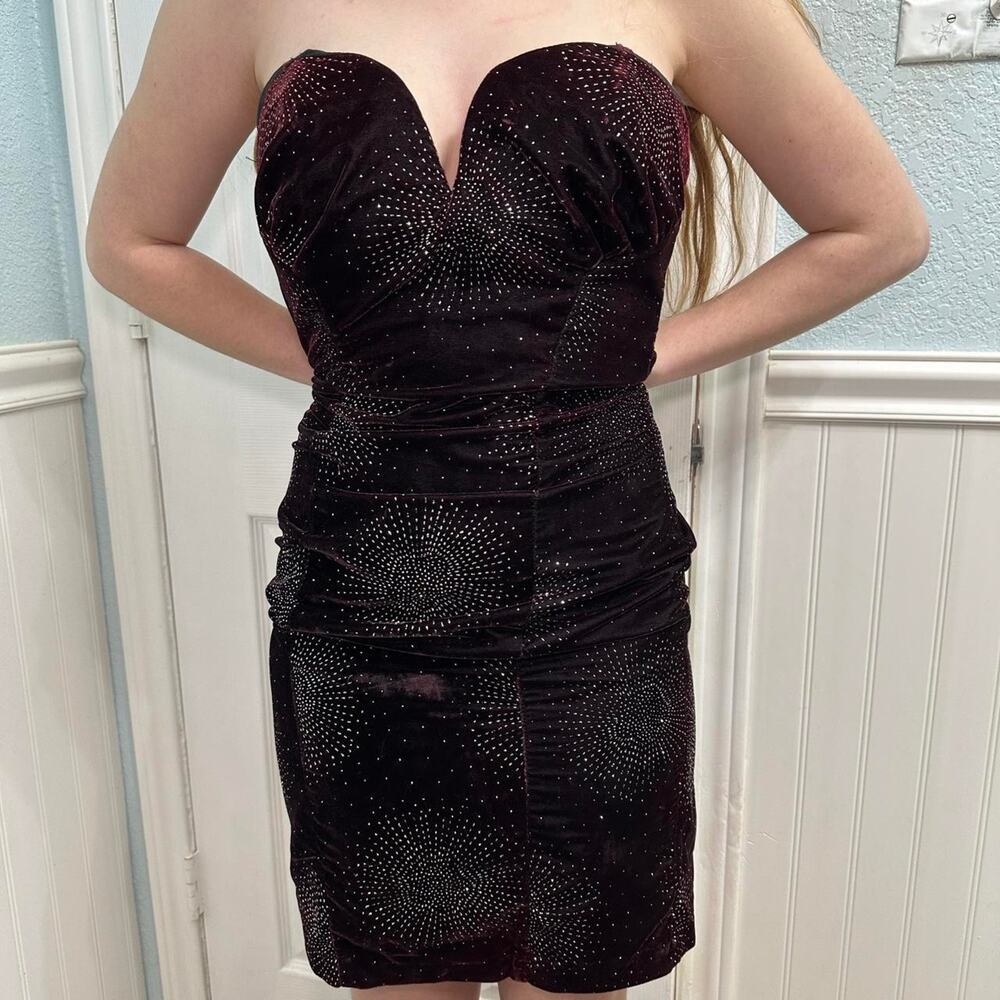 Vintage Climax Karen Okada For David Howard velvet strapless dress best for 0/2